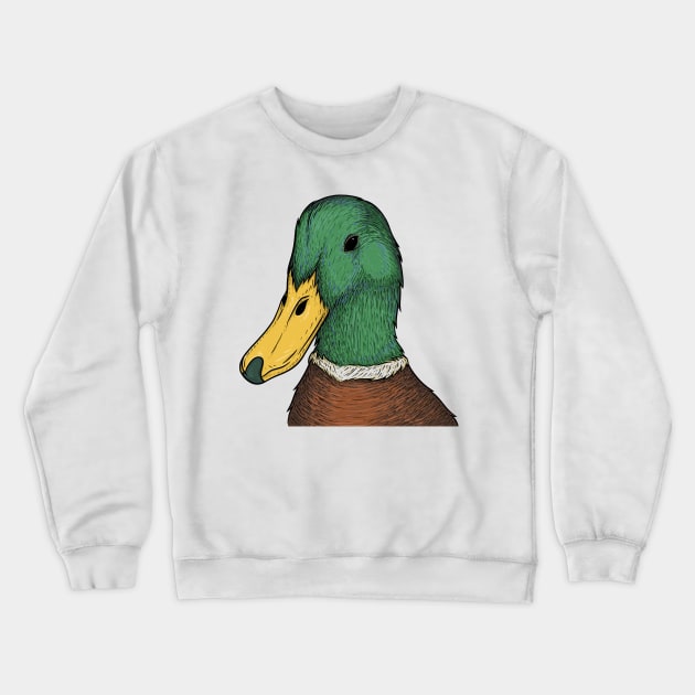 Mallard duck illustration Crewneck Sweatshirt by Mako Design 
